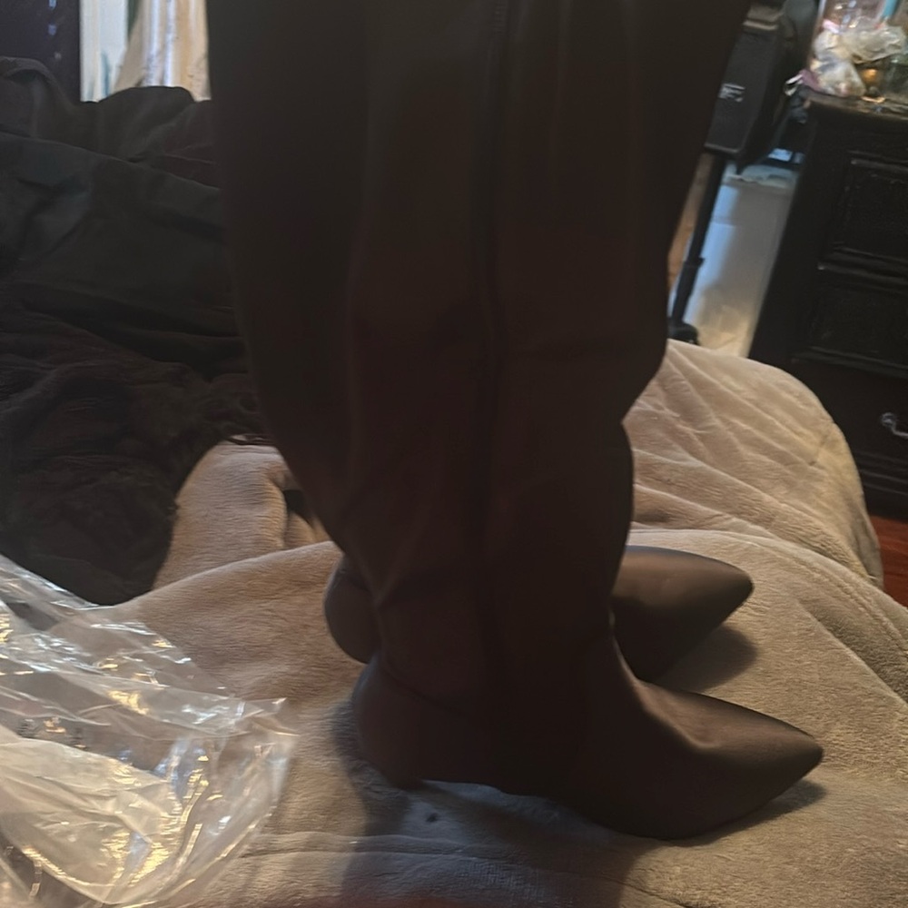 Wide calf thigh high ankle boots